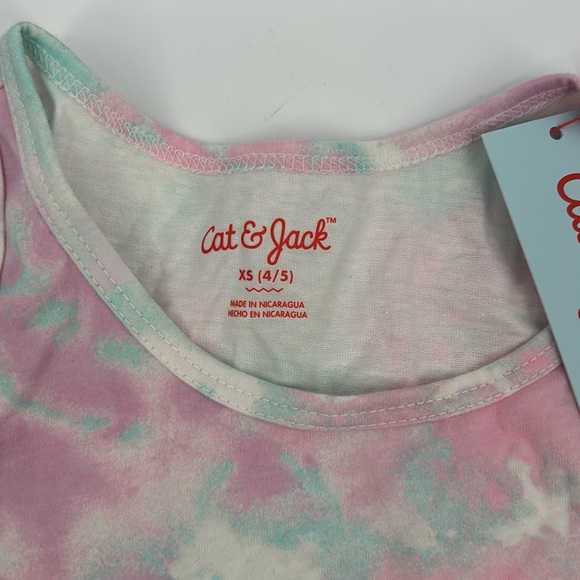 Cat & Jack Girls' Tie Dye Crew Neck Relaxed Fit Tank Top Cream XS (4/5) NWT - Picture 5 of 5